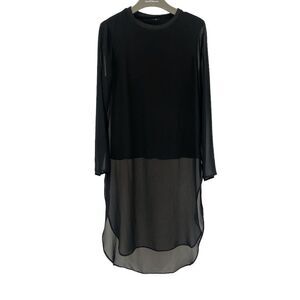 ZARA BLACK SHEER SLEEVES LONG TOP | LIKE NEW 🔴